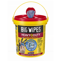 Seau de 240 lingettes nettoyantes réutilisables BIG WIPES Heavy Duty Pro+